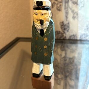 Vintage handcarved wood ship Captain figurine